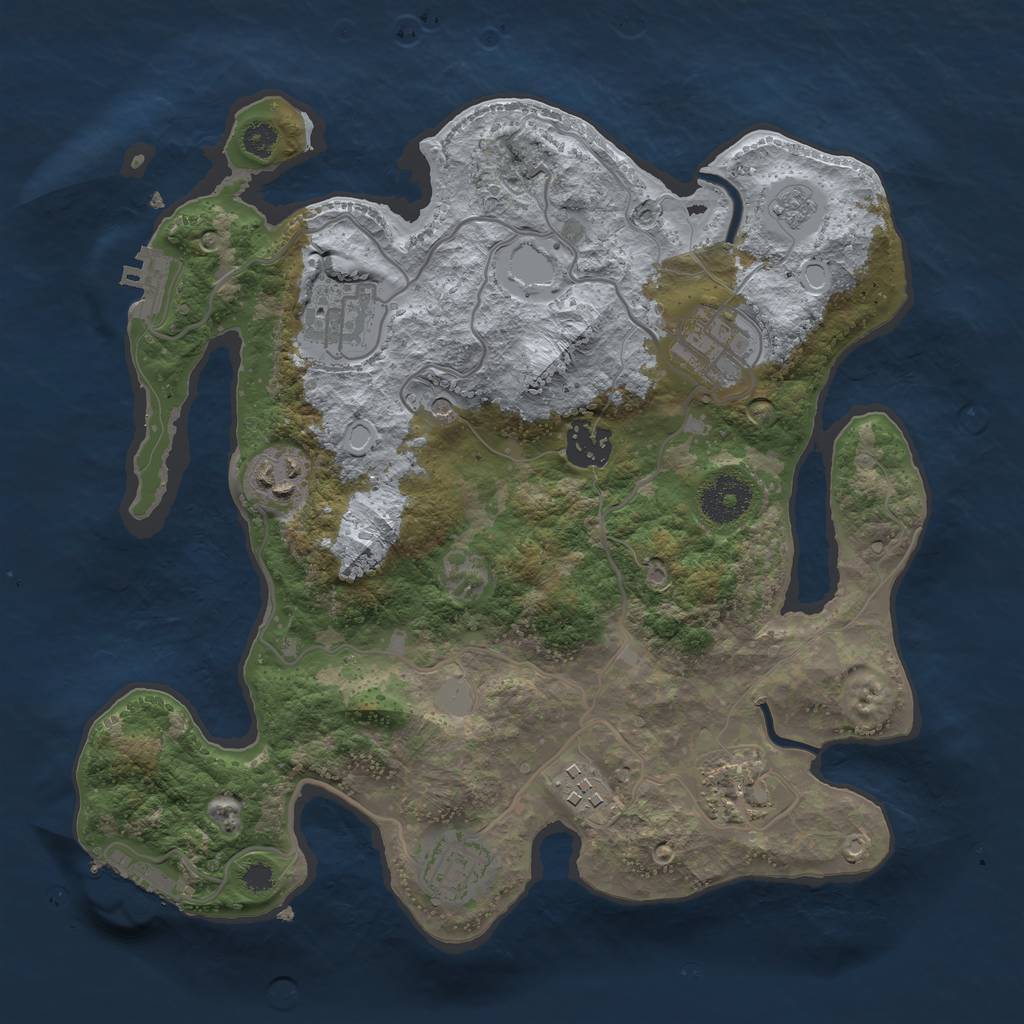 Rust Map: Procedural Map, Size: 3165, Seed: 13597361, 16 Monuments