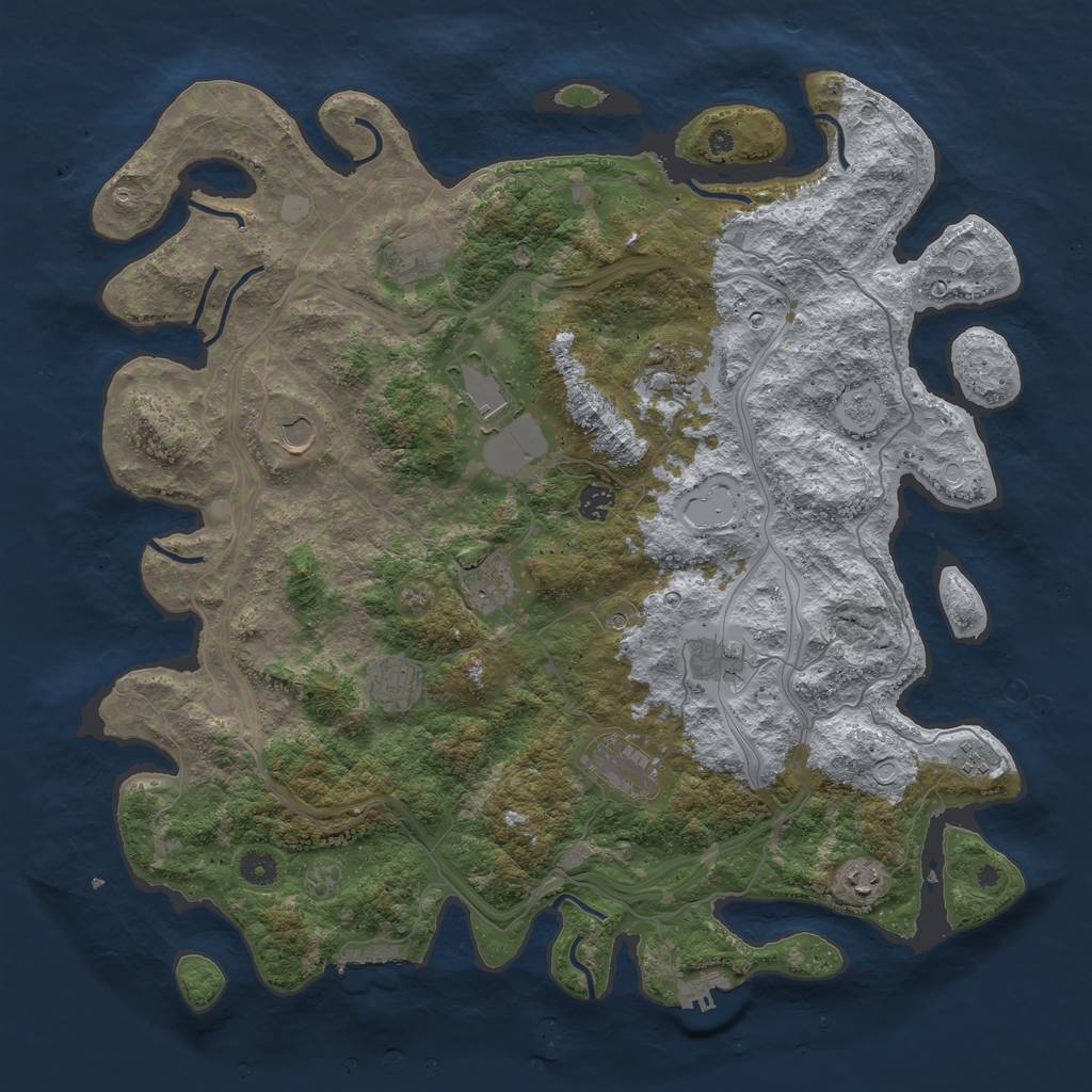 Rust Map: Procedural Map, Size: 4500, Seed: 24436392, 20 Monuments