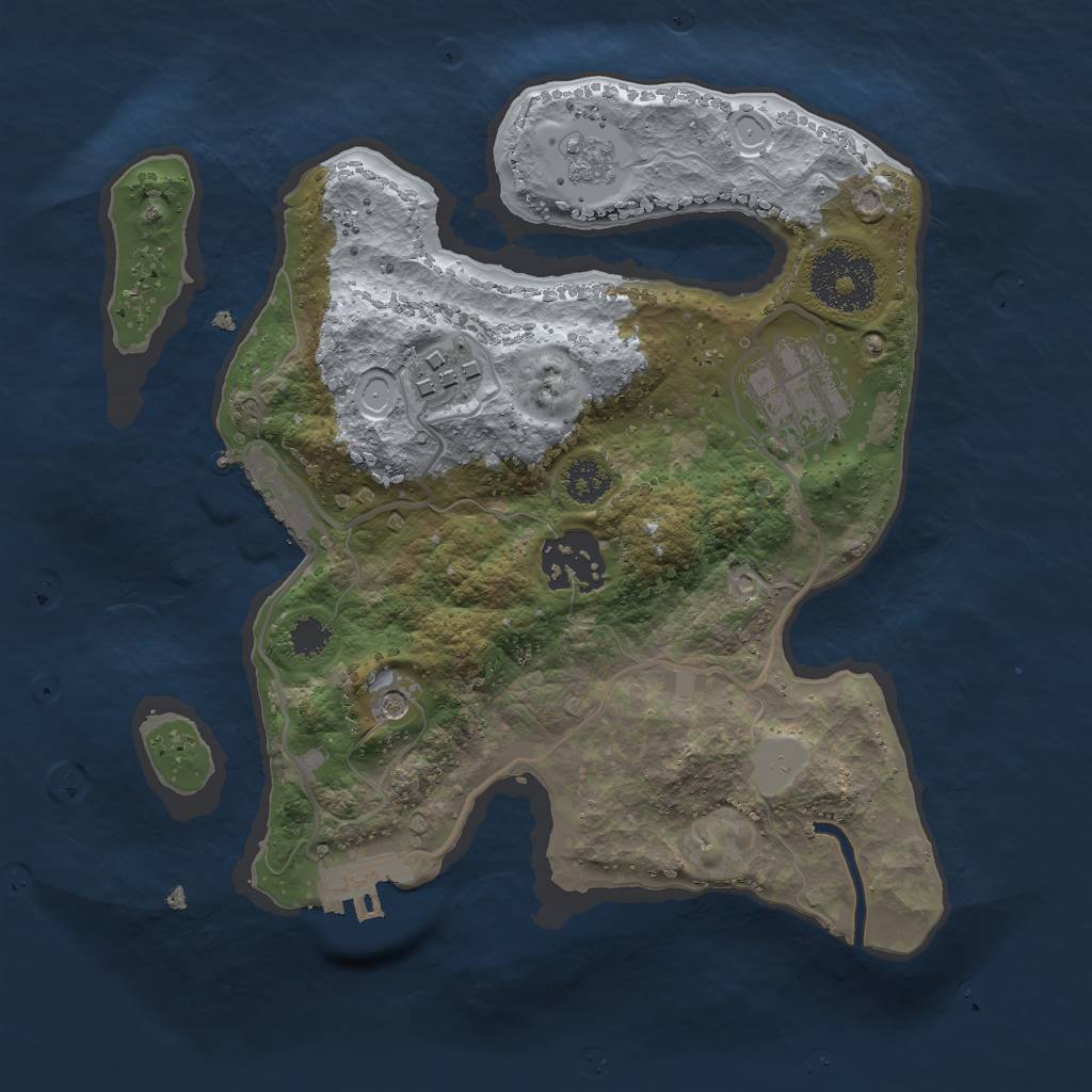 Rust Map: Procedural Map, Size: 2500, Seed: 505000, 12 Monuments