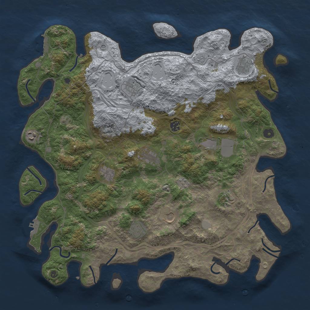 Rust Map: Procedural Map, Size: 4500, Seed: 31828, 20 Monuments