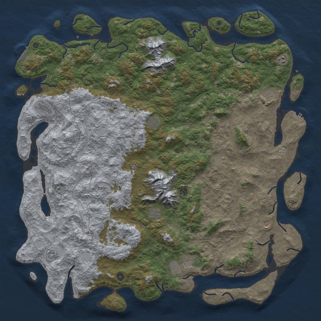 Rust Map: Procedural Map, Size: 6000, Seed: 88812111, 20 Monuments