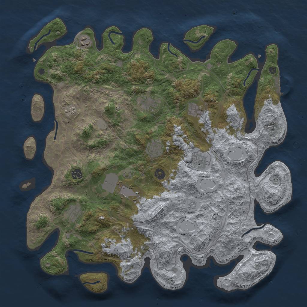 Rust Map: Procedural Map, Size: 4250, Seed: 1716679254, 17 Monuments