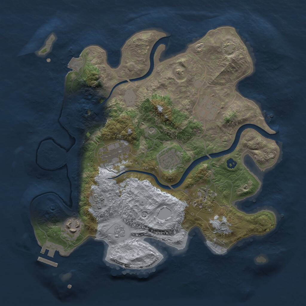 Rust Map: Procedural Map, Size: 3000, Seed: 673362282, 11 Monuments