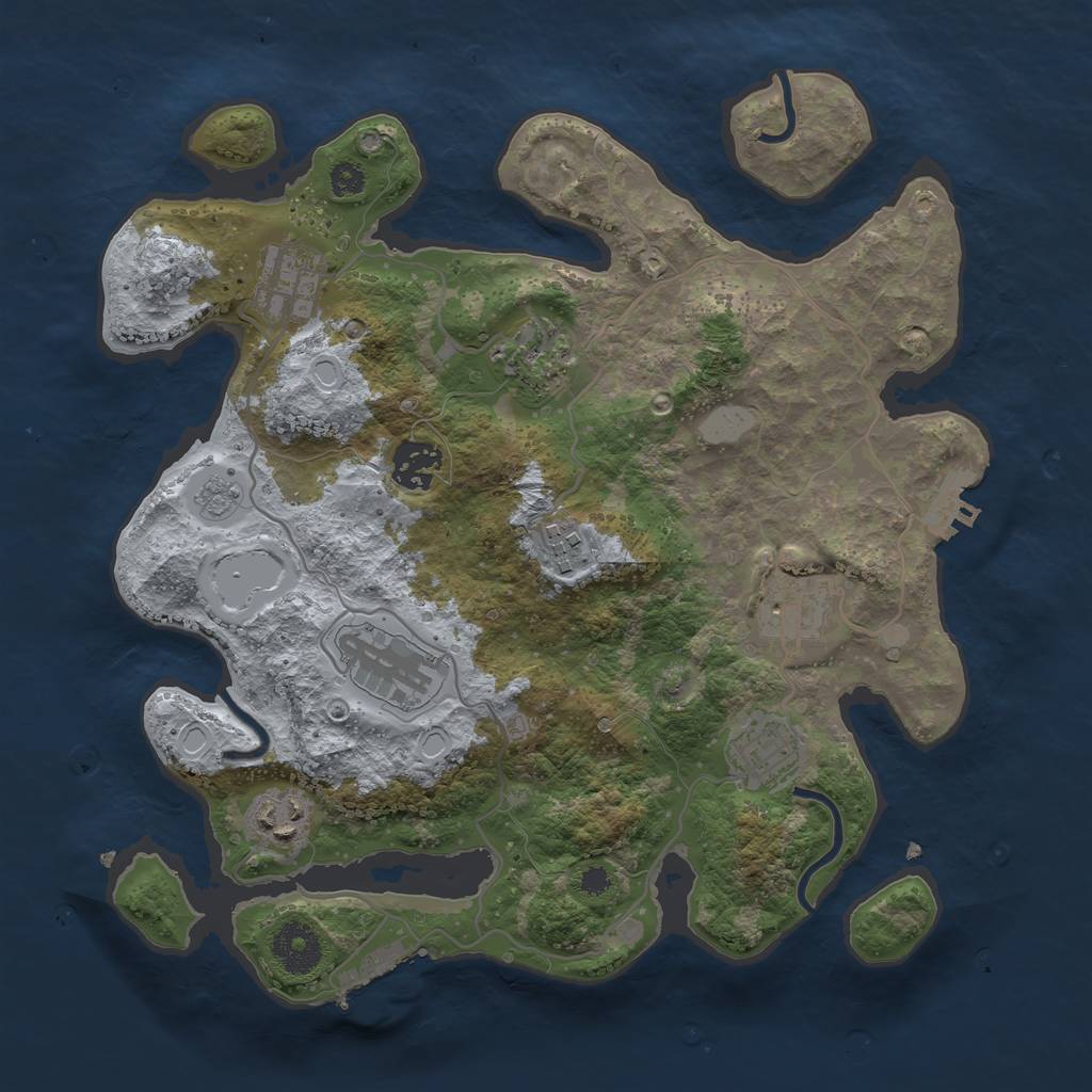 Rust Map: Procedural Map, Size: 3250, Seed: 5965562, 16 Monuments