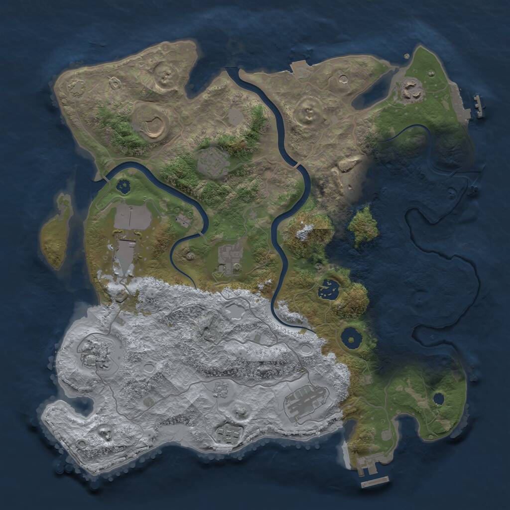 Rust Map: Procedural Map, Size: 3650, Seed: 20898816, 16 Monuments