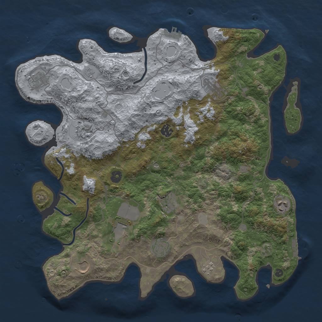 Rust Map: Procedural Map, Size: 4000, Seed: 1955630603, 19 Monuments