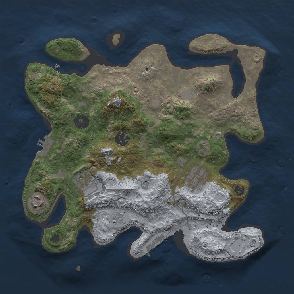 Rust Map: Procedural Map, Size: 3000, Seed: 709079910, 13 Monuments