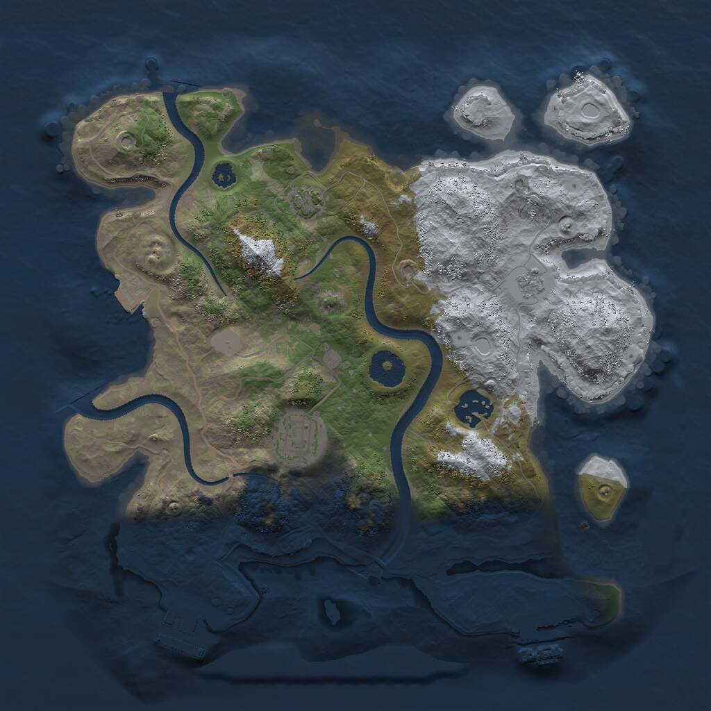 Rust Map: Procedural Map, Size: 3000, Seed: 14549, 7 Monuments