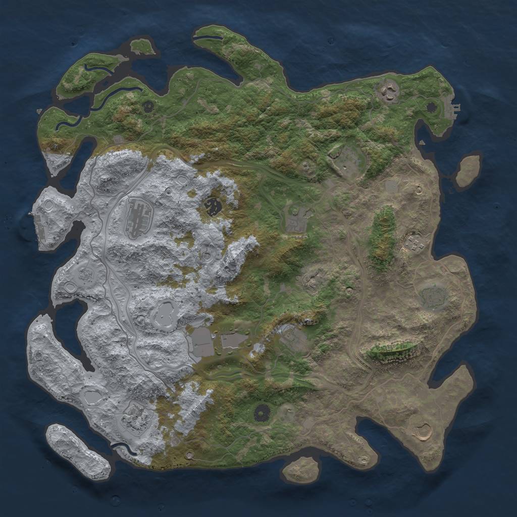 Rust Map: Procedural Map, Size: 4500, Seed: 8765, 20 Monuments