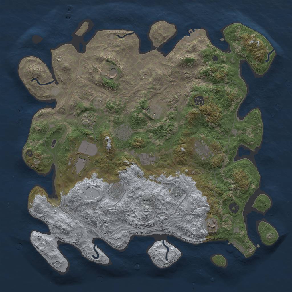 Rust Map: Procedural Map, Size: 4250, Seed: 1659165502, 20 Monuments