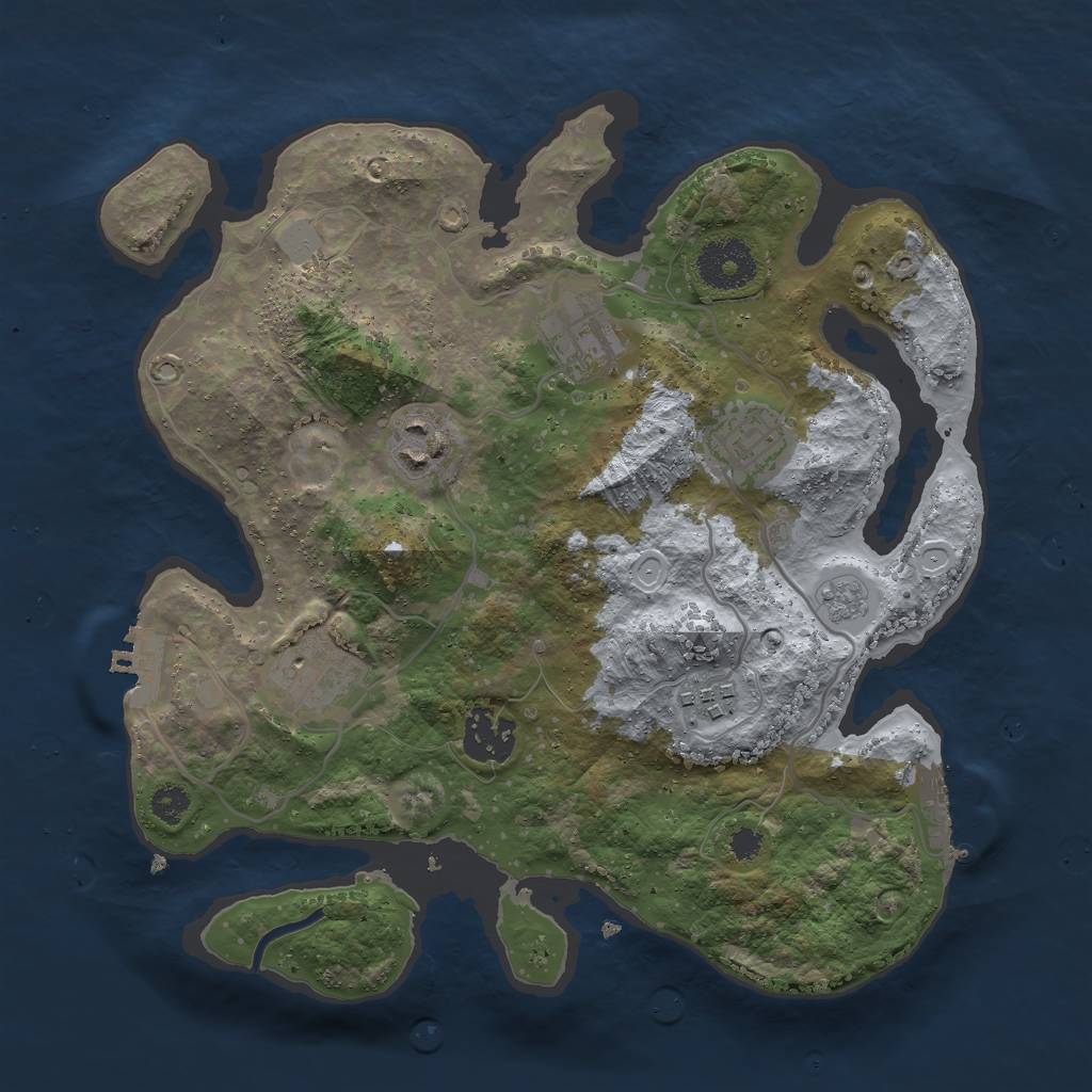 Rust Map: Procedural Map, Size: 3000, Seed: 13073, 14 Monuments