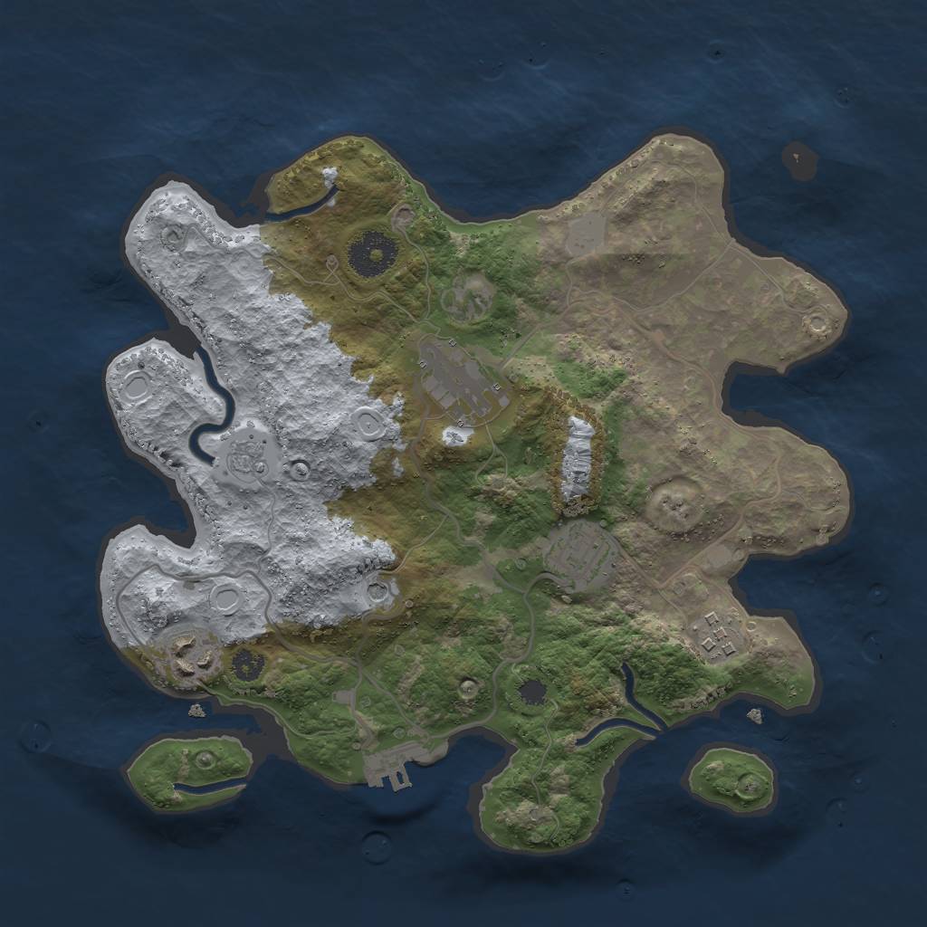 Rust Map: Procedural Map, Size: 3000, Seed: 1724350, 12 Monuments
