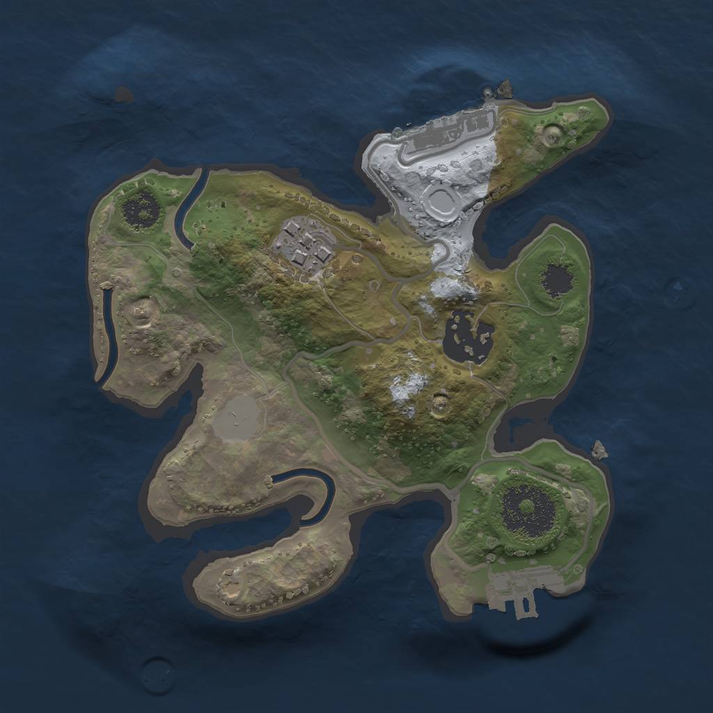 Rust Map: Procedural Map, Size: 2000, Seed: 801, 9 Monuments