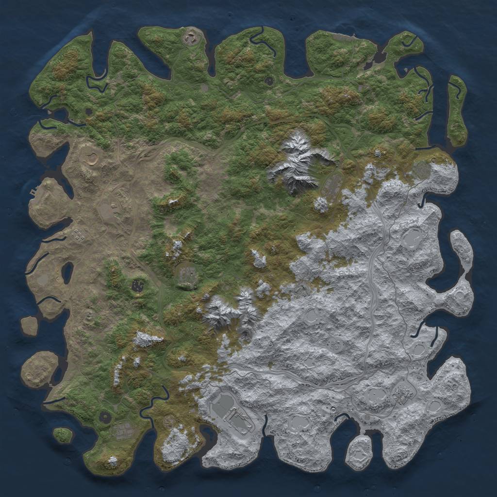 Rust Map: Procedural Map, Size: 6000, Seed: 784730, 20 Monuments