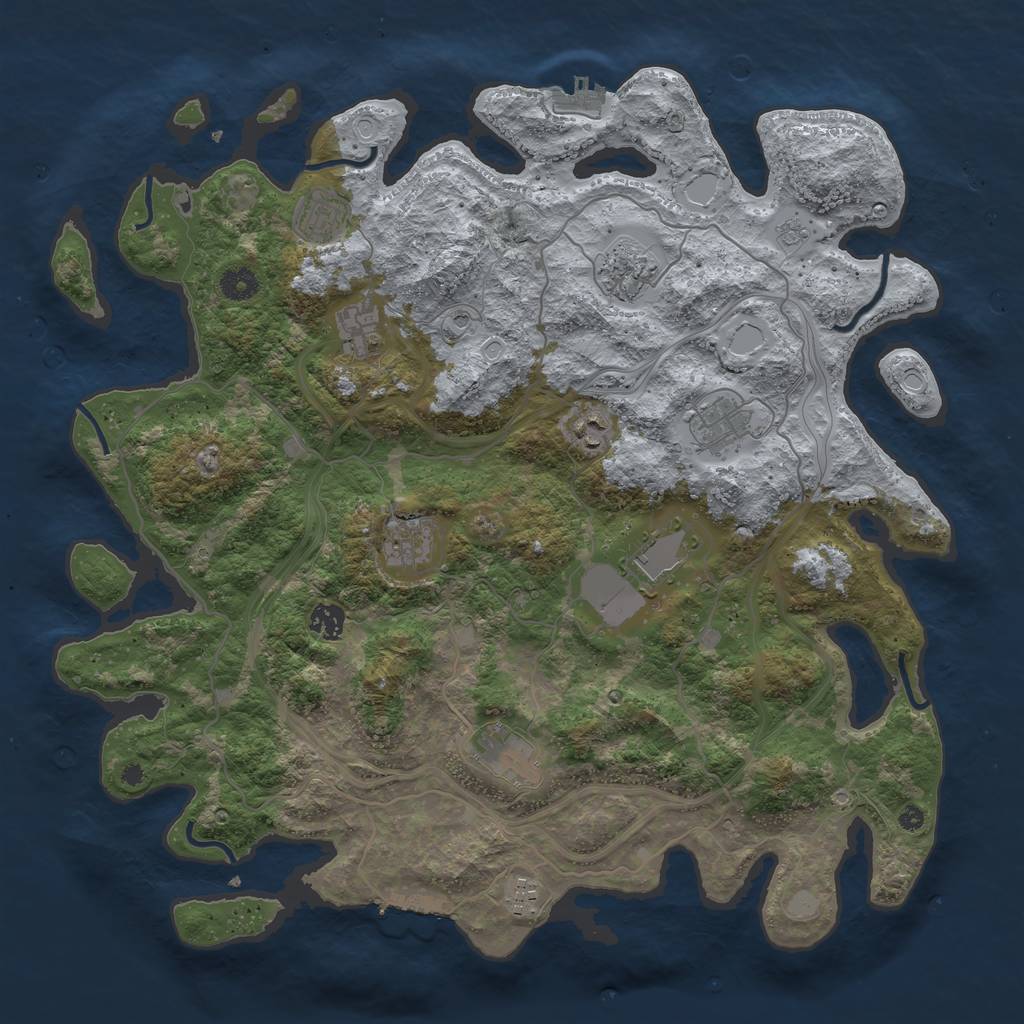 Rust Map: Procedural Map, Size: 4250, Seed: 542584479, 19 Monuments