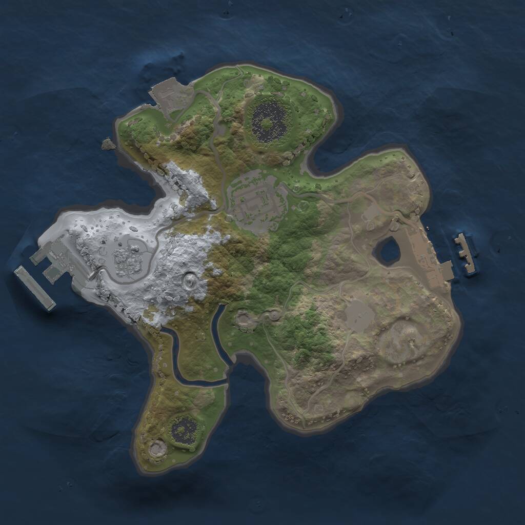 Rust Map: Procedural Map, Size: 2000, Seed: 183367, 5 Monuments