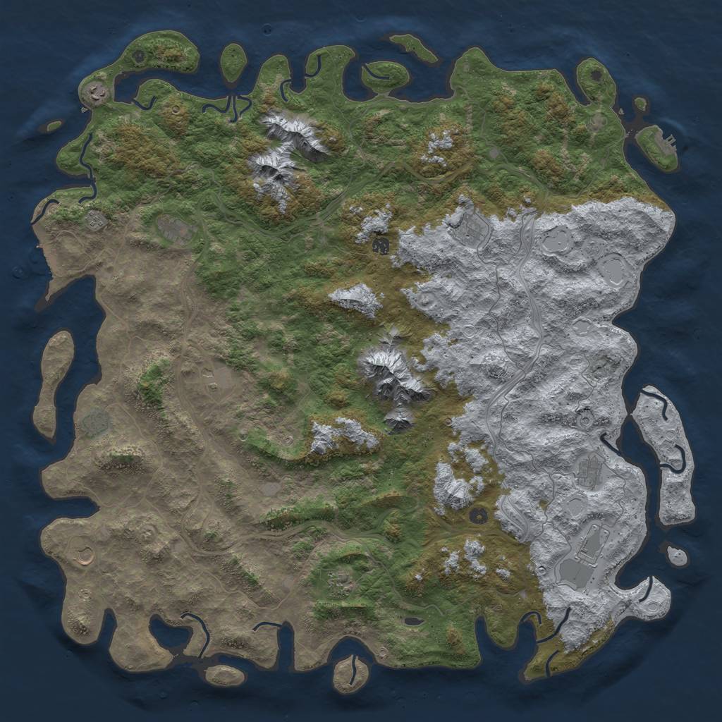 Rust Map: Procedural Map, Size: 6000, Seed: 1700275500, 20 Monuments