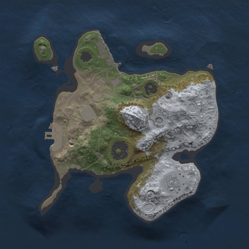 Rust Map: Procedural Map, Size: 2000, Seed: 410008671, 9 Monuments
