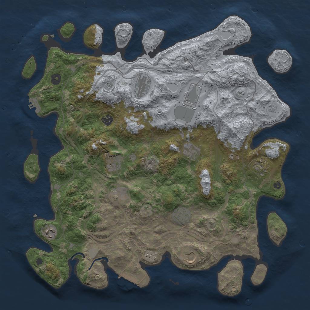 Rust Map: Procedural Map, Size: 4250, Seed: 366152200, 20 Monuments