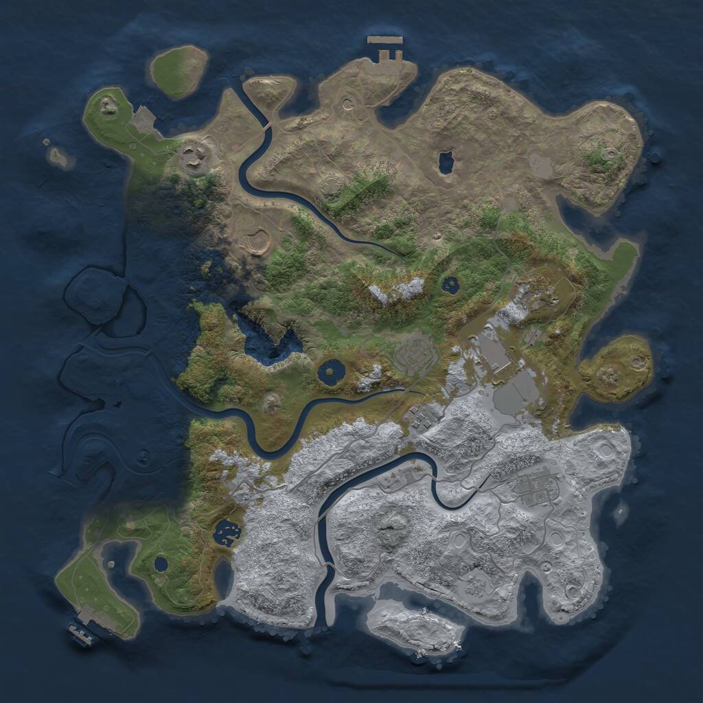 Rust Map: Procedural Map, Size: 4000, Seed: 36252786, 14 Monuments