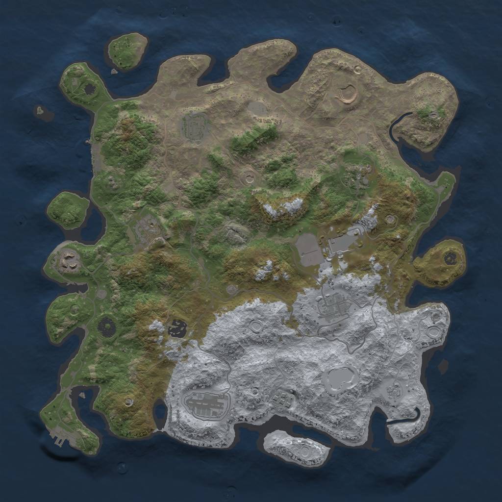 Rust Map: Procedural Map, Size: 4000, Seed: 36252786, 19 Monuments