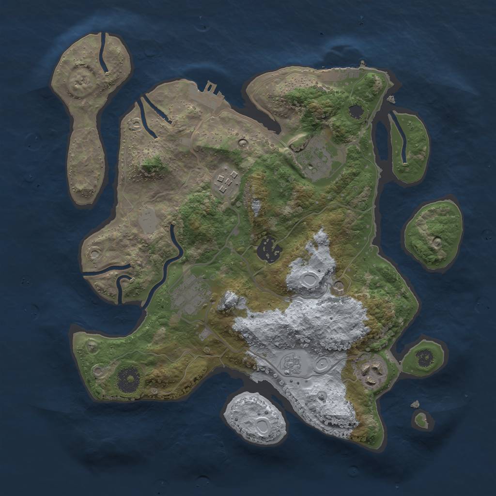 Rust Map: Procedural Map, Size: 3000, Seed: 198632, 14 Monuments