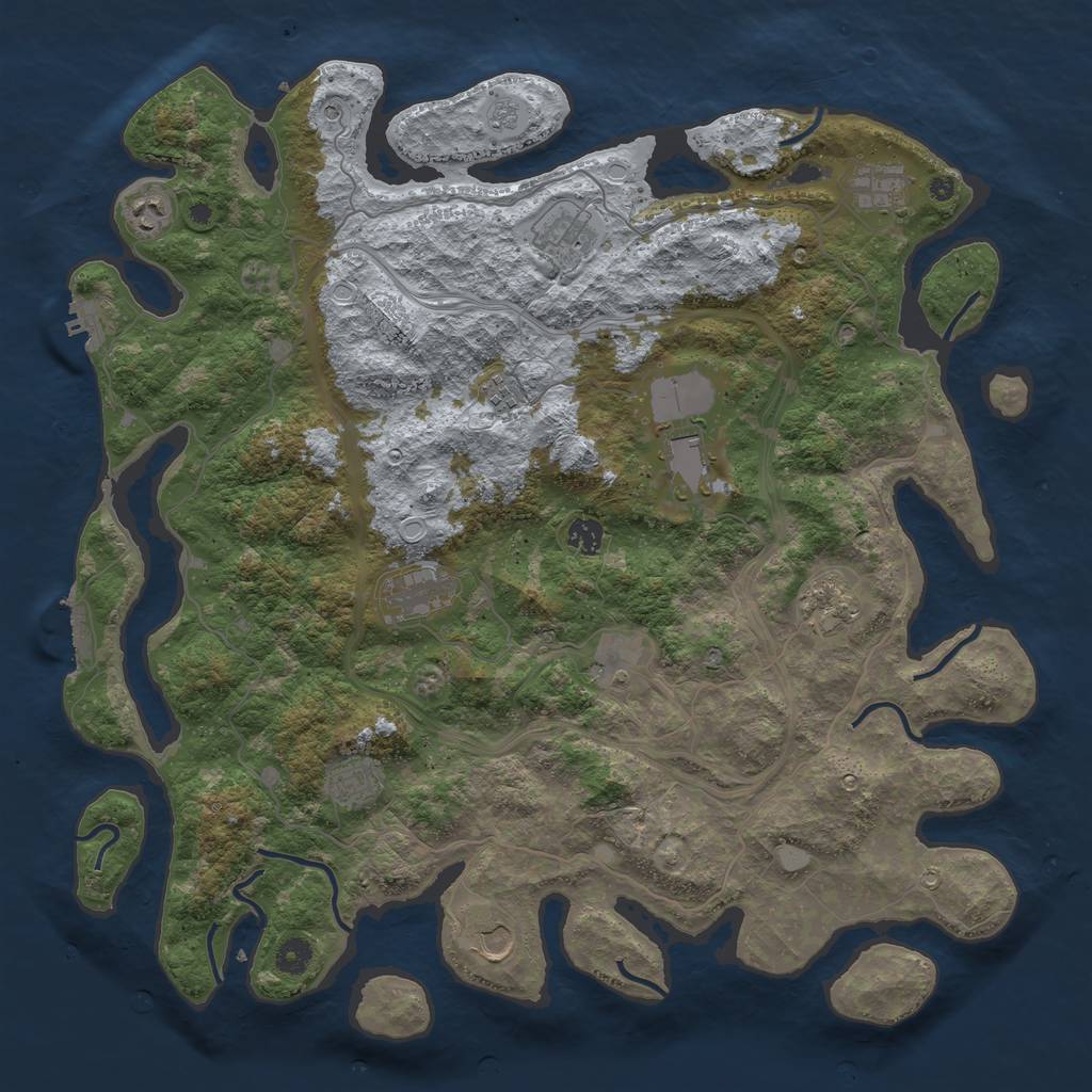 Rust Map: Procedural Map, Size: 4500, Seed: 4265025, 20 Monuments