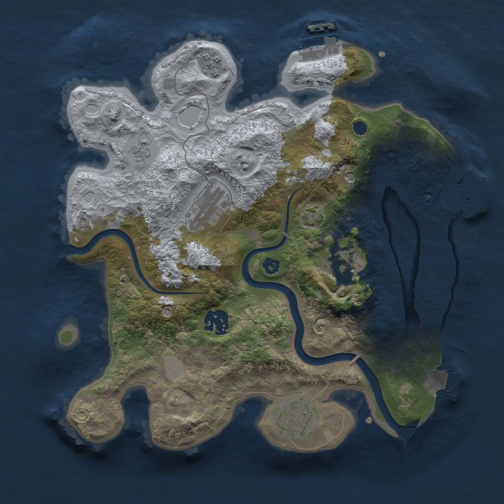 Rust Map: Procedural Map, Size: 3000, Seed: 1505, 11 Monuments