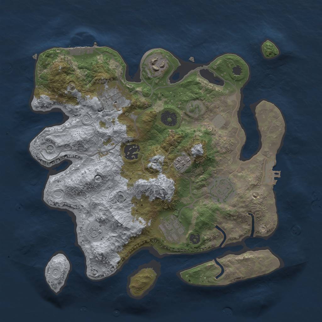 Rust Map: Procedural Map, Size: 3000, Seed: 764235, 13 Monuments