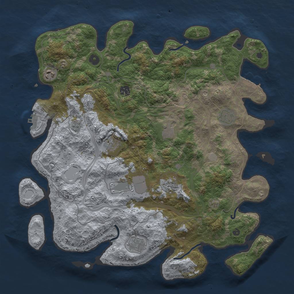 Rust Map: Procedural Map, Size: 4250, Seed: 2026444738, 18 Monuments