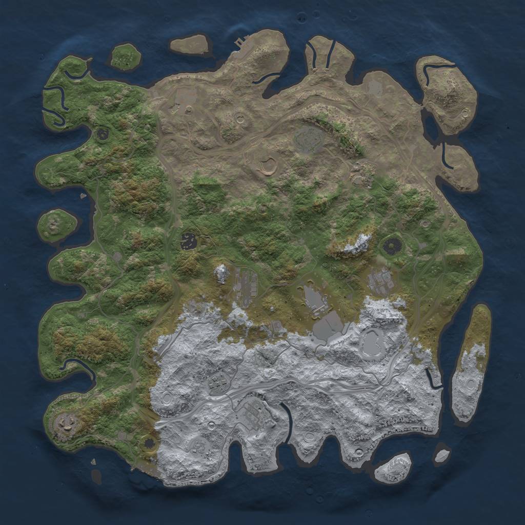 Rust Map: Procedural Map, Size: 4500, Seed: 1896220046, 20 Monuments