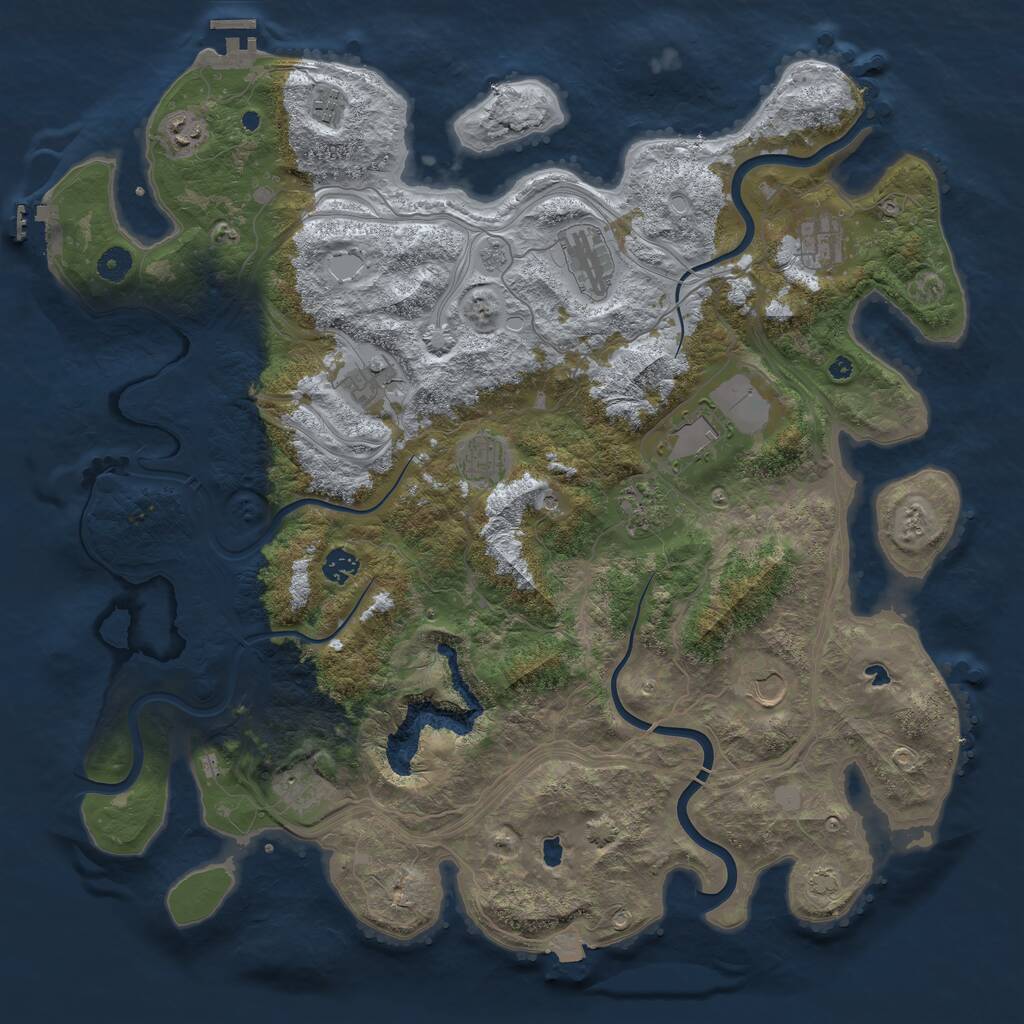 Rust Map: Procedural Map, Size: 4500, Seed: 203517946, 17 Monuments