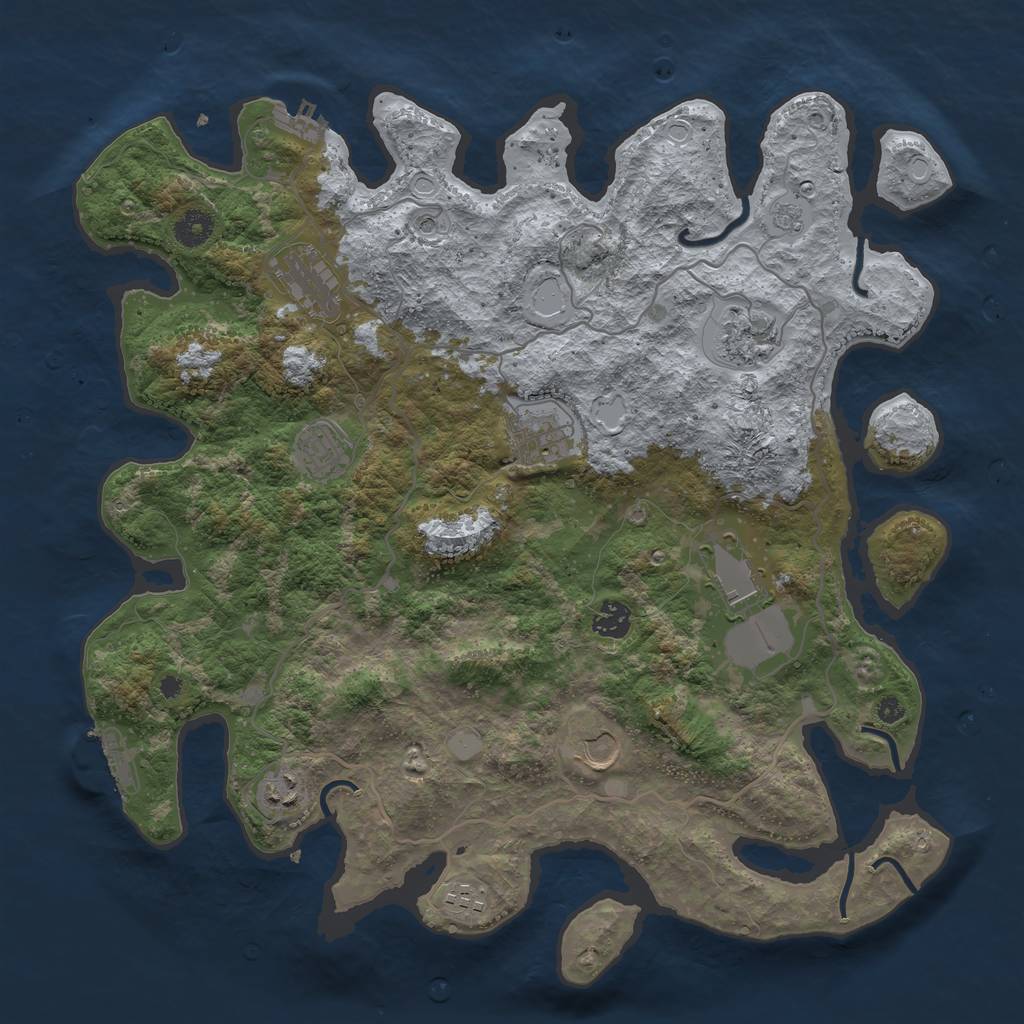 Rust Map: Procedural Map, Size: 4000, Seed: 481956889, 18 Monuments