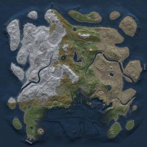 Thumbnail Rust Map: Procedural Map, Size: 4300, Seed: 612817, 16 Monuments