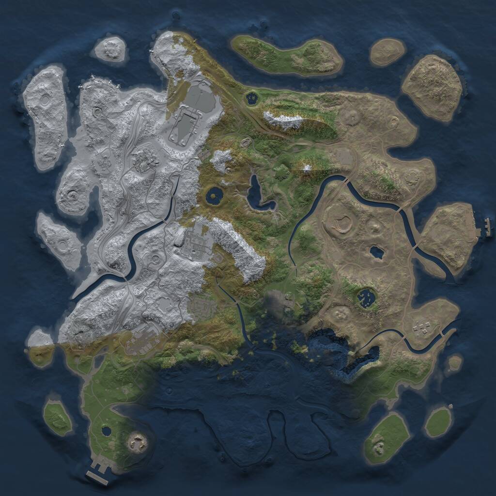 Rust Map: Procedural Map, Size: 4300, Seed: 612817, 16 Monuments