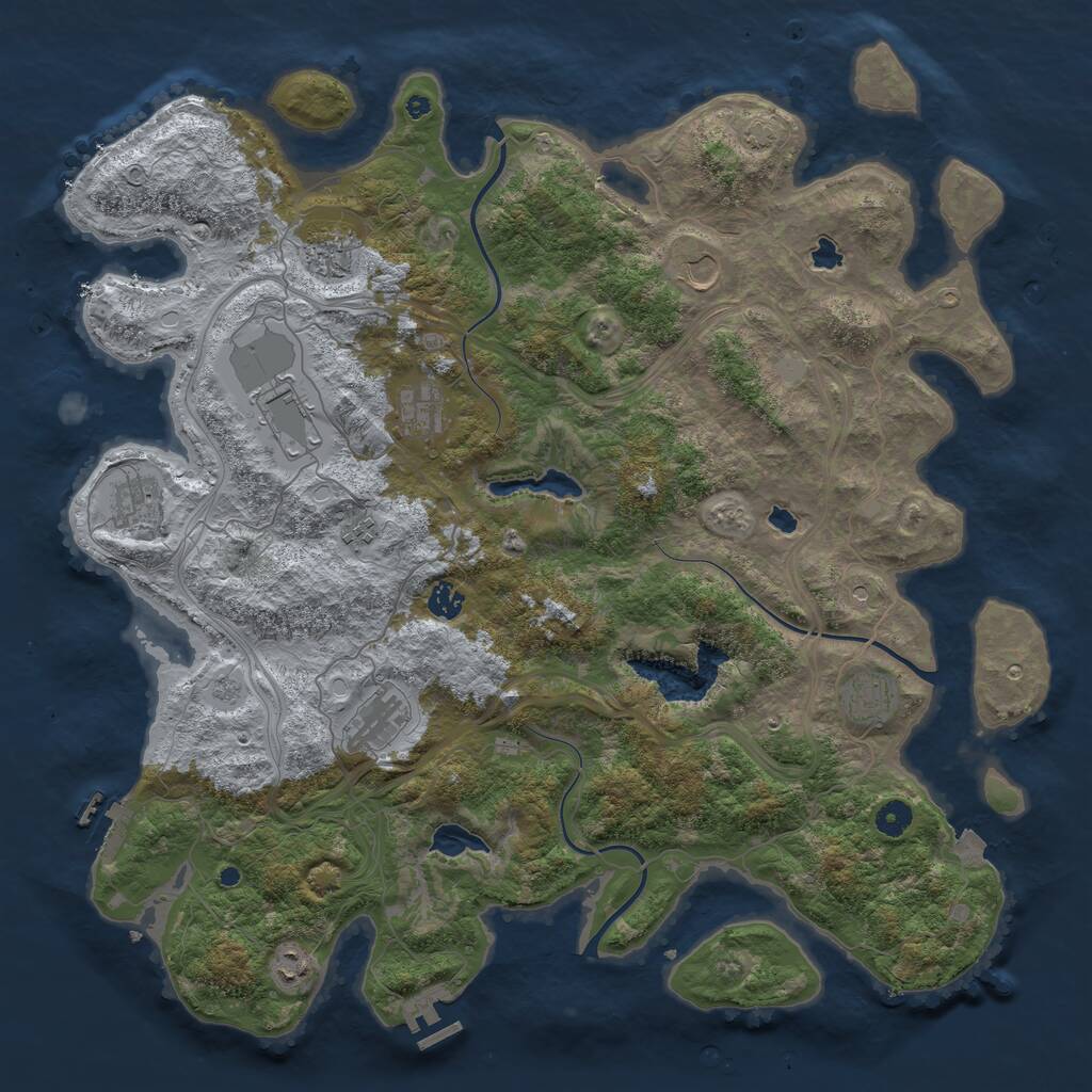 Rust Map: Procedural Map, Size: 4600, Seed: 730777633, 16 Monuments