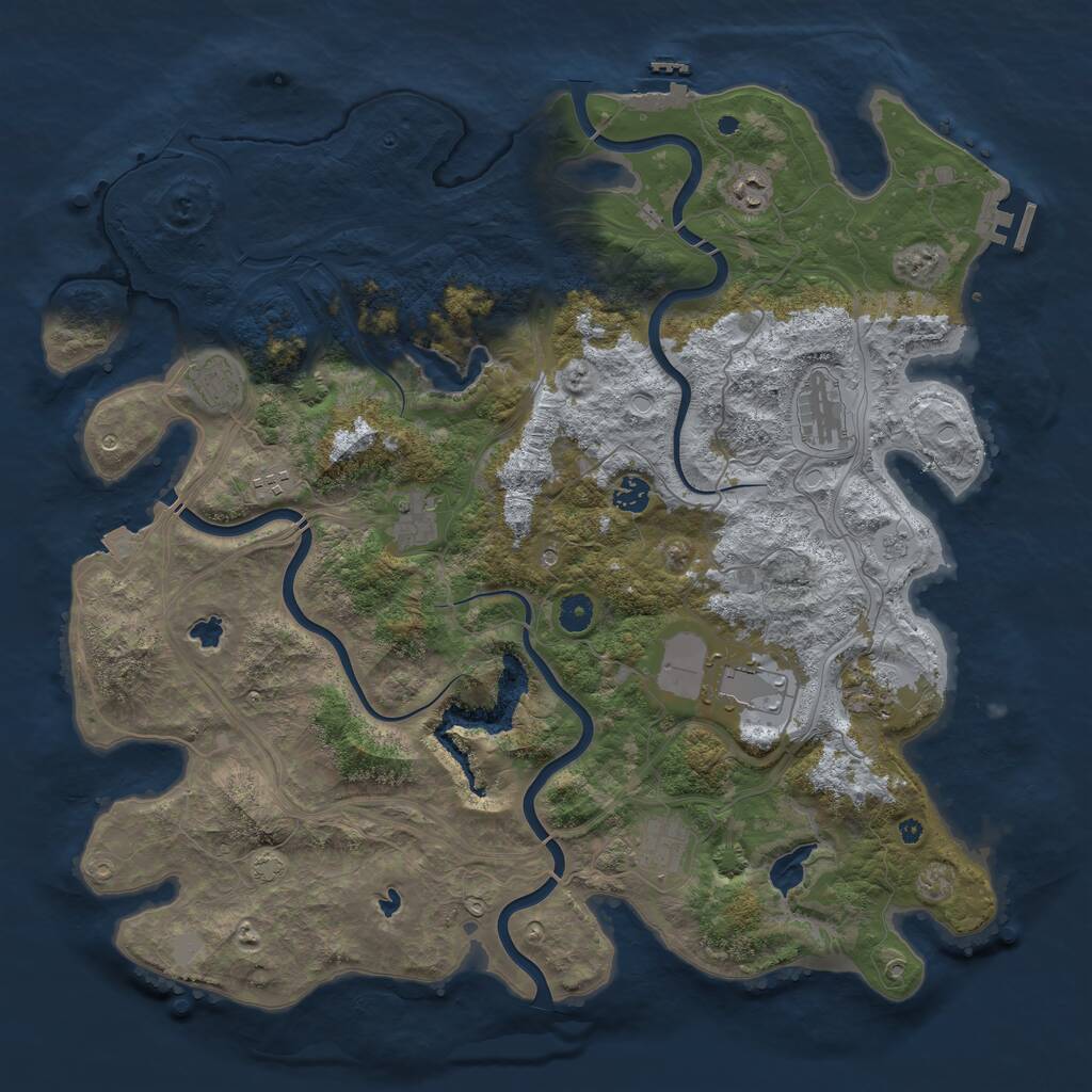 Rust Map: Procedural Map, Size: 4500, Seed: 997646928, 15 Monuments