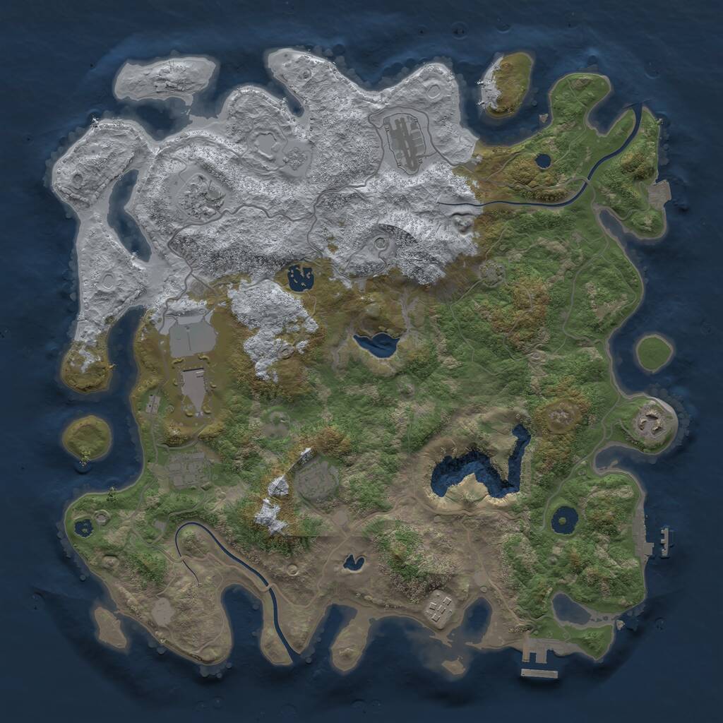 Rust Map: Procedural Map, Size: 4000, Seed: 755189, 14 Monuments