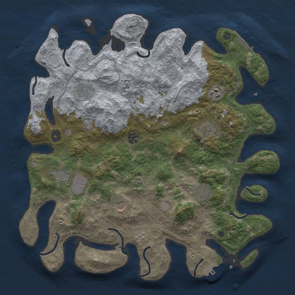 Rust Map: Procedural Map, Size: 4000, Seed: 17368451, 17 Monuments