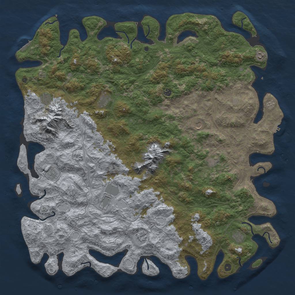 Rust Map: Procedural Map, Size: 6000, Seed: 800008, 20 Monuments