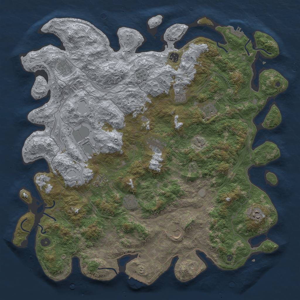 Rust Map: Procedural Map, Size: 4800, Seed: 1592647459, 20 Monuments