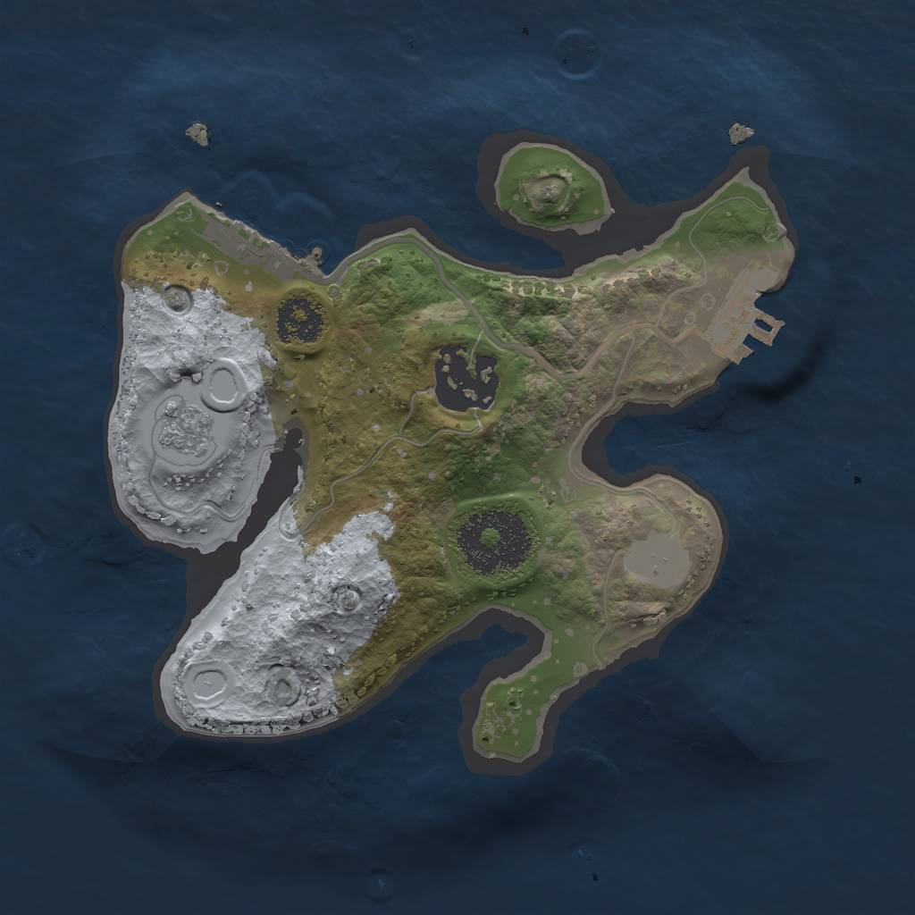 Rust Map: Procedural Map, Size: 2000, Seed: 9840762, 9 Monuments