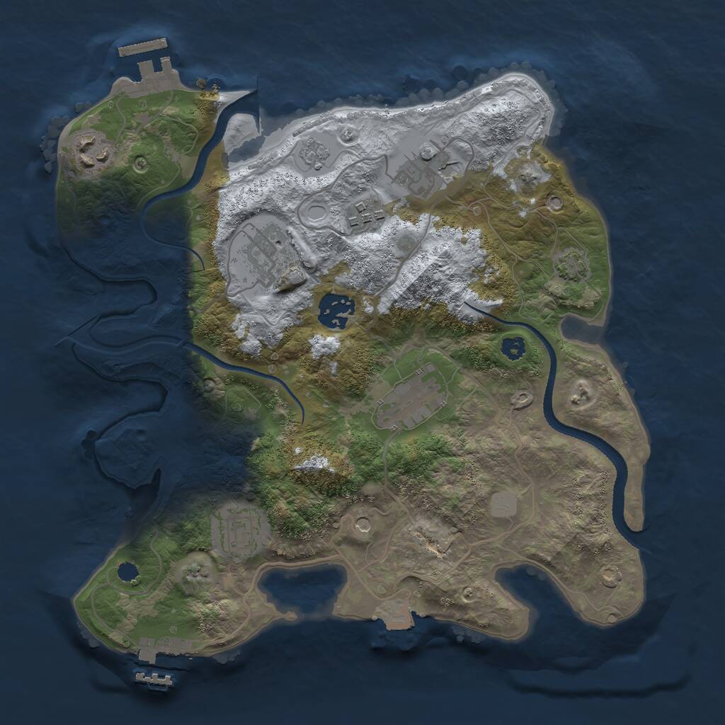 Rust Map: Procedural Map, Size: 3000, Seed: 1813985580, 13 Monuments