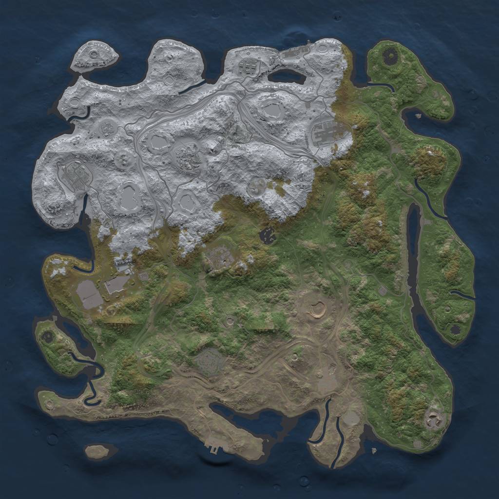 Rust Map: Procedural Map, Size: 4500, Seed: 1730142271, 20 Monuments