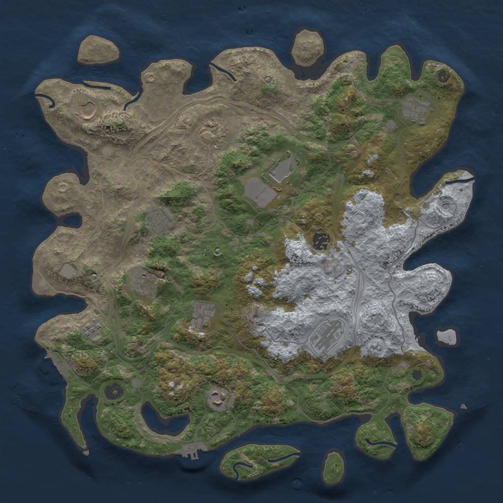 Rust Map: Procedural Map, Size: 4250, Seed: 1306054929, 19 Monuments