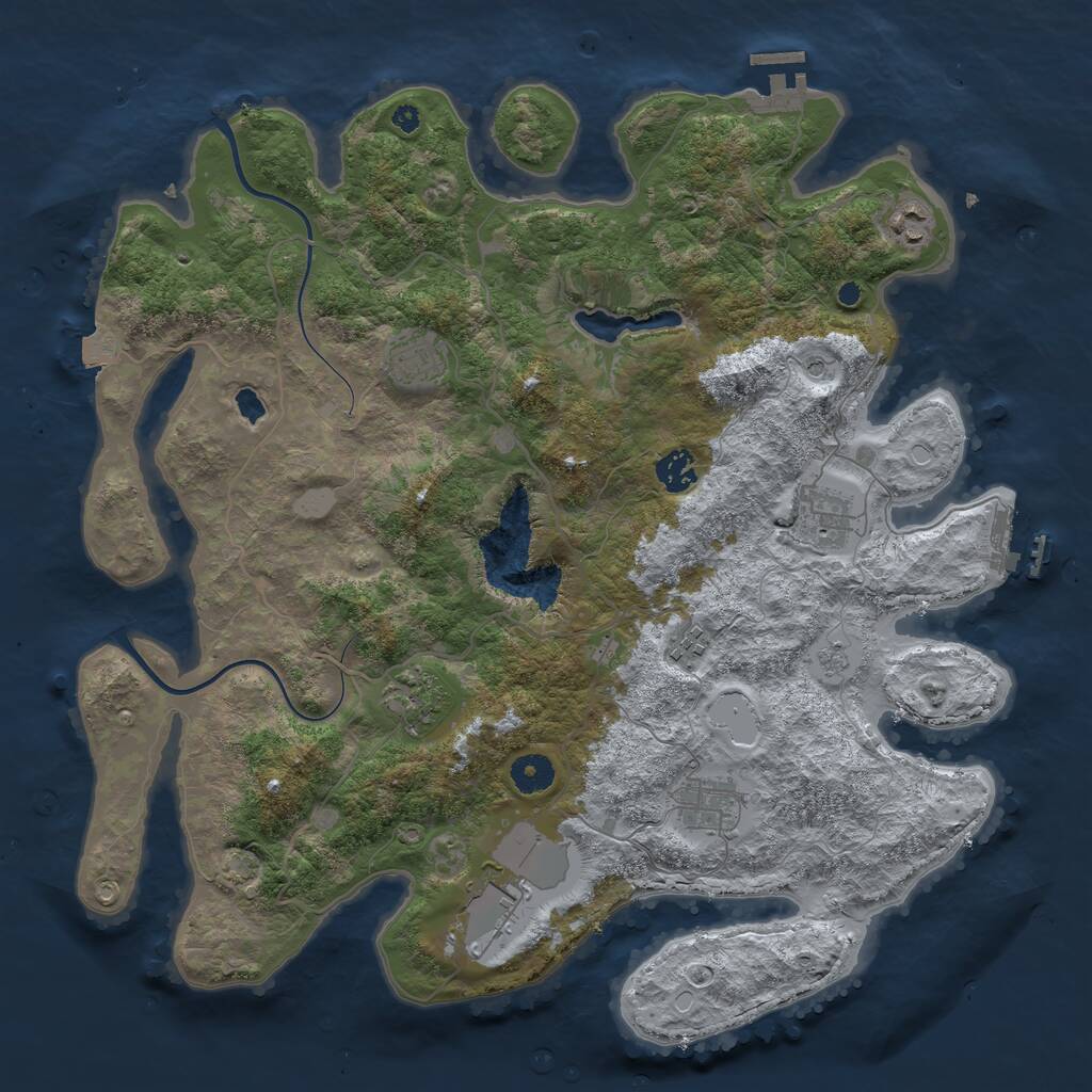 Rust Map: Procedural Map, Size: 4000, Seed: 82370, 14 Monuments