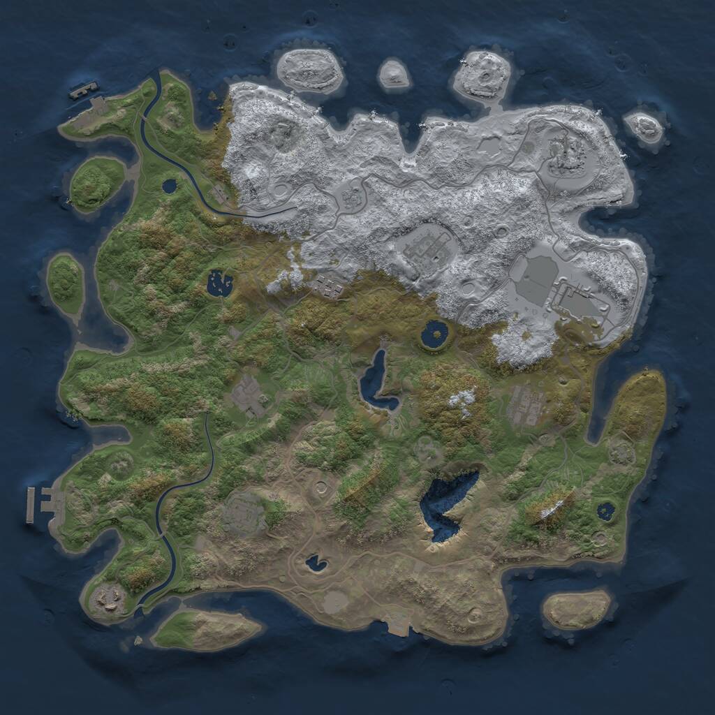 Rust Map: Procedural Map, Size: 4000, Seed: 941207, 15 Monuments