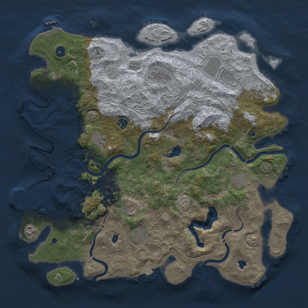 Rust Map: Procedural Map, Size: 4500, Seed: 20192022, 16 Monuments