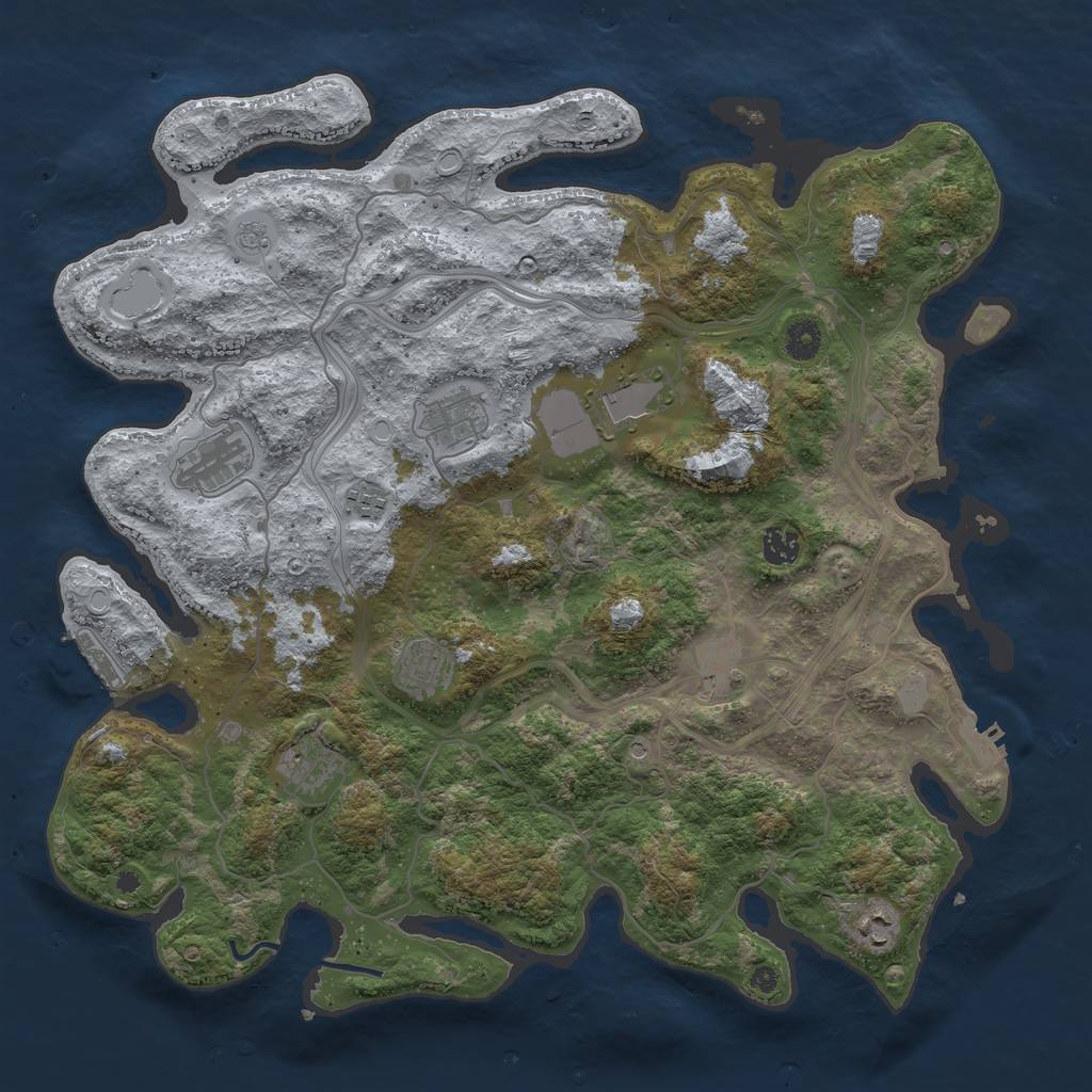 Rust Map: Procedural Map, Size: 4250, Seed: 2039470987, 18 Monuments