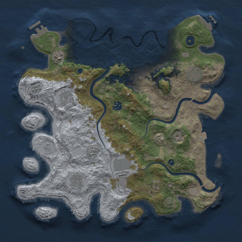 Rust Map: Procedural Map, Size: 3800, Seed: 404103542, 15 Monuments